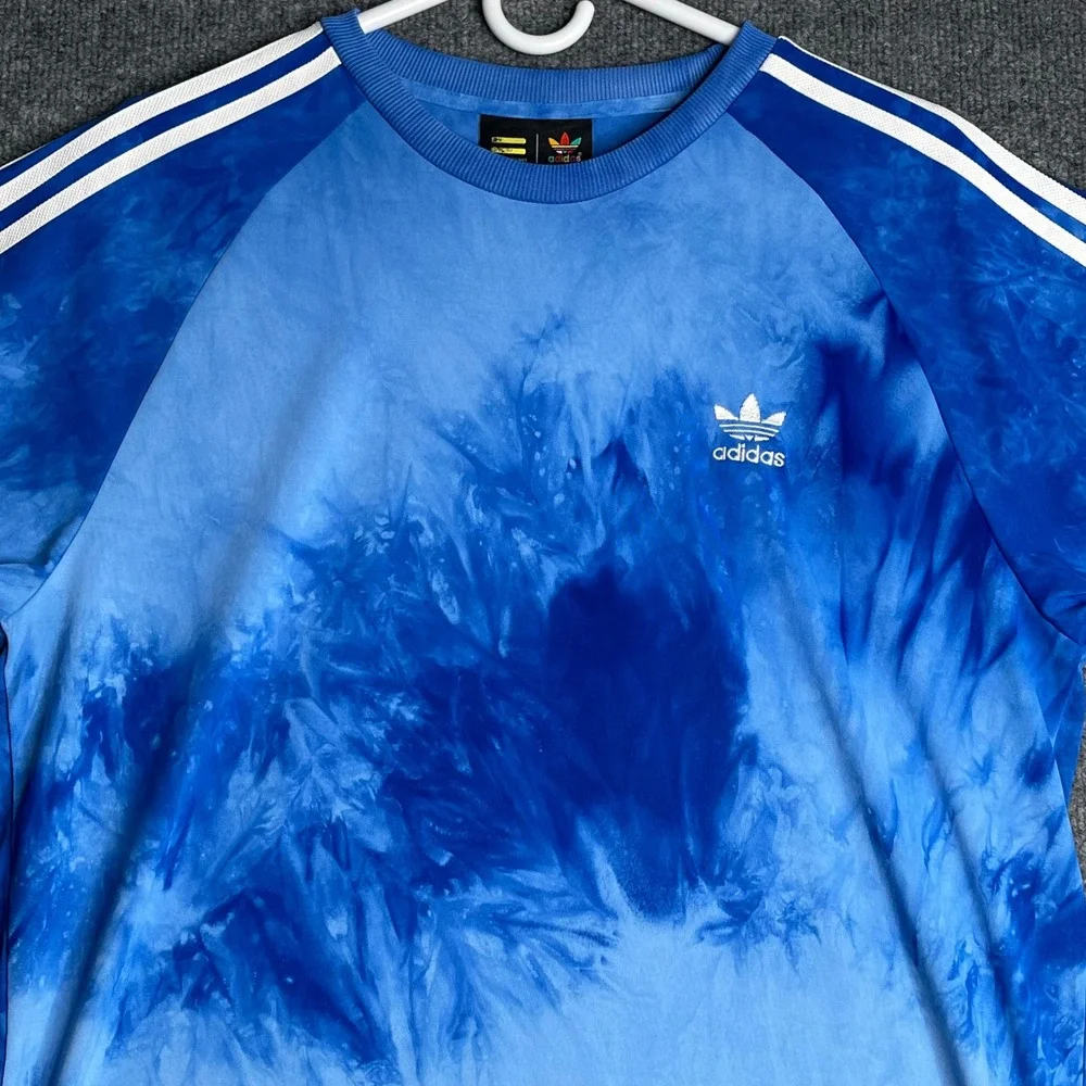 Adidas Pharrell Williams Hu Holi Tie Dye T-Shirt Blue Mens Medium Streetwear